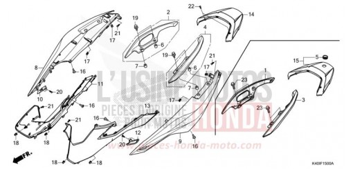 GEHAEUSEABDECKUNG/HINTERER GRIFF NSS125ADN de 2022